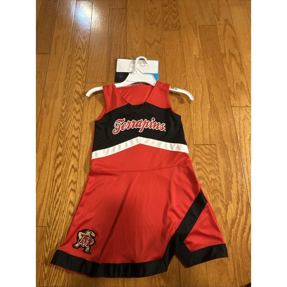 Maryland Terrapins Red Cheer Captain 2-Piece Jumper Dress Toddler Size M